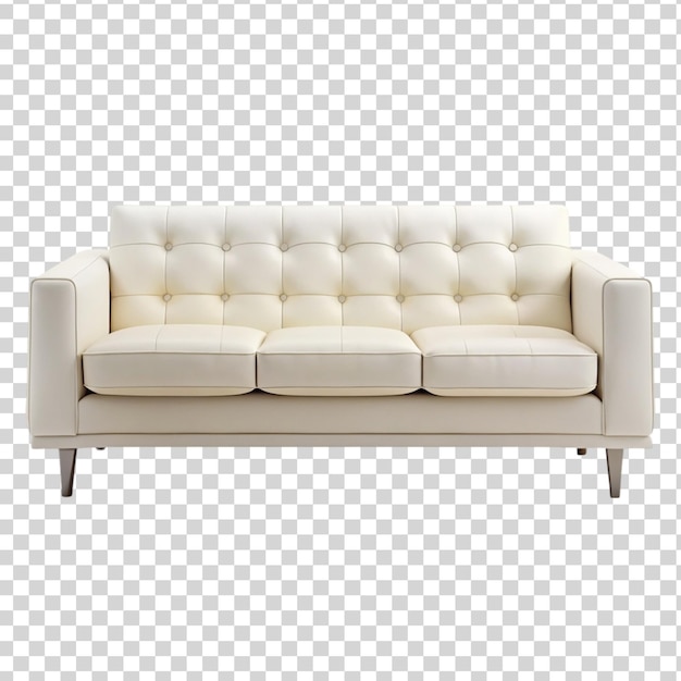 PSD modern white sofa isolated on transparent background