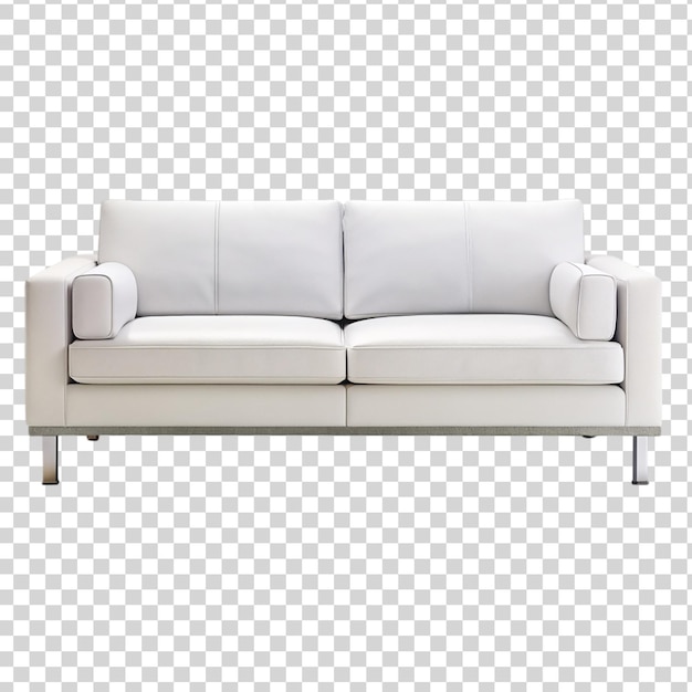 PSD modern white sofa isolated on transparent background