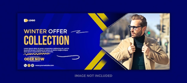 PSD modern winter collection facebook cover template design