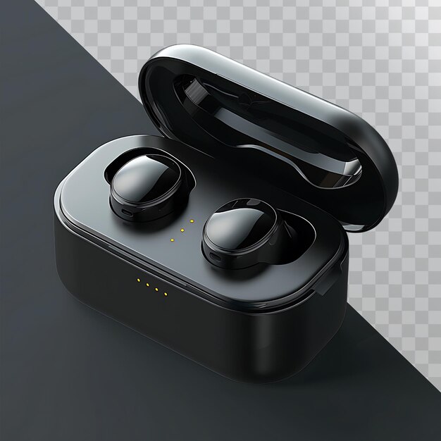 PSD modern wireless headset in realistic style environment