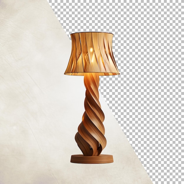 Modern wooden lamp Isolated on transparent background png