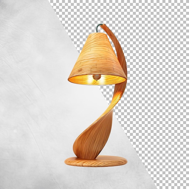 Modern wooden lamp Isolated on transparent background png