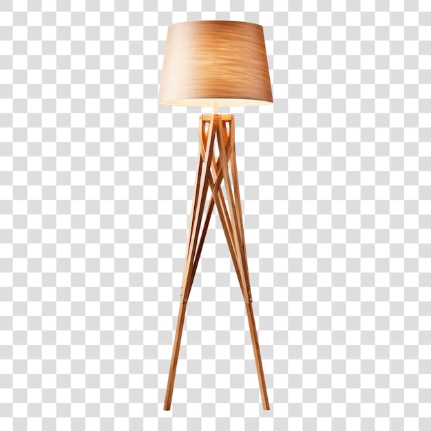 PSD modern wooden tripod floor lamp