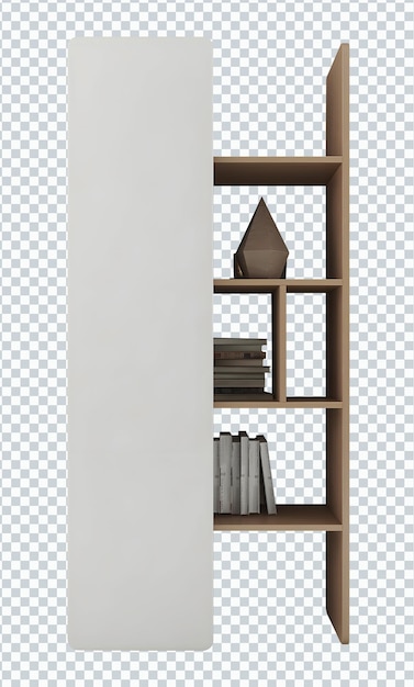 Modern wooden white rack bookcase transparent