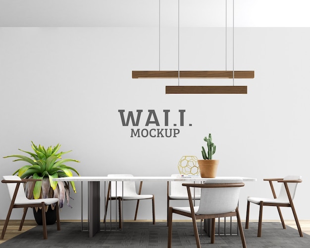 Modern working space Wall mockup