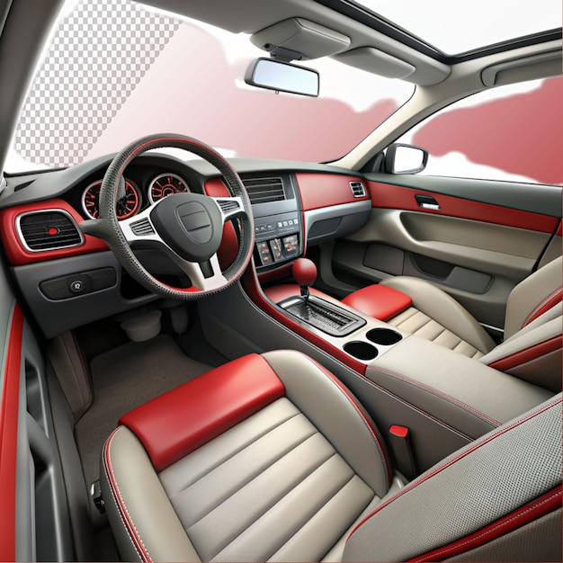 PSD modified car interior isolated on transparent background