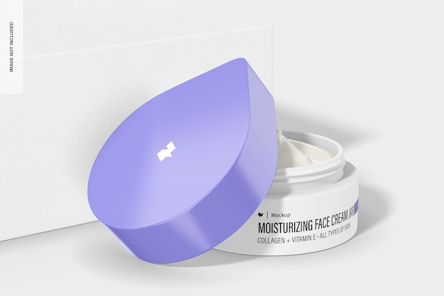 Moisturizing Face Cream Jar Mockup Opened