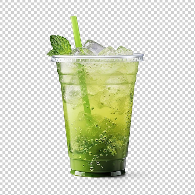 Mojito drink in a plastic cup