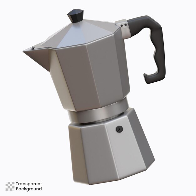 PSD mokapot coffee 3d illustration