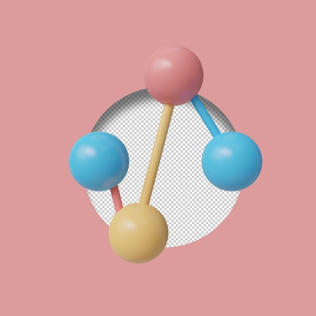 Molecule atom 3d render