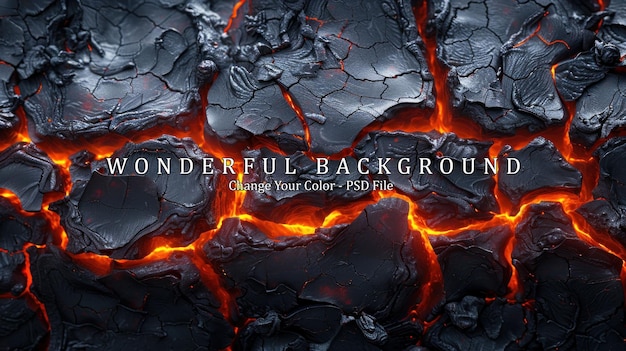 PSD molten lava under a cracked surface