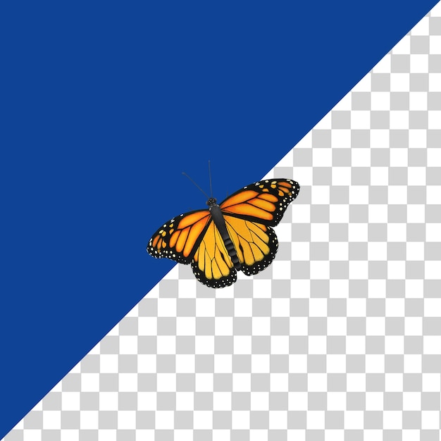 PSD monarch butterfly isolated on a transparent background png