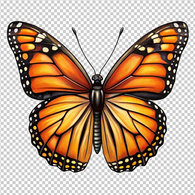 monarch butterfly sticker vintage illustration