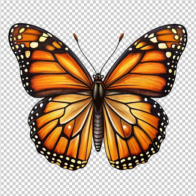 monarch butterfly sticker vintage illustration