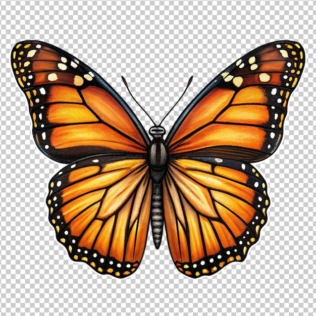 monarch butterfly sticker vintage illustration