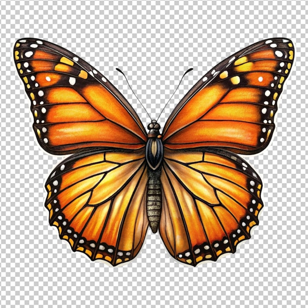 monarch butterfly sticker vintage illustration