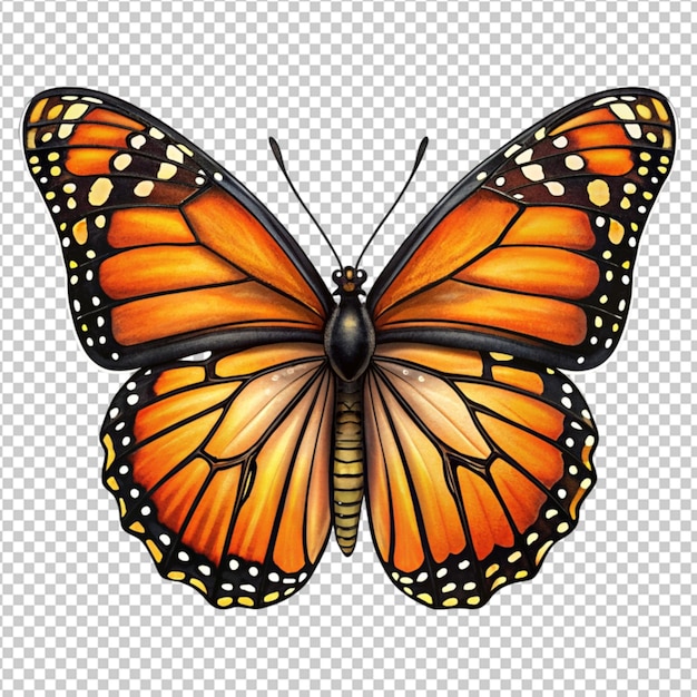 monarch butterfly sticker vintage illustration