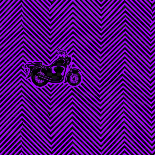 PSD monarch herringbone pattern with motorcycle icon and zigzag nature inspired abstract outline art