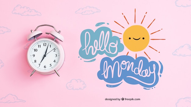 Monday concept with alarm clock