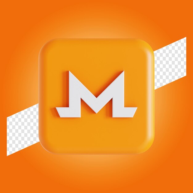 Monero token cryptocurrency symbol logo 3d illustration