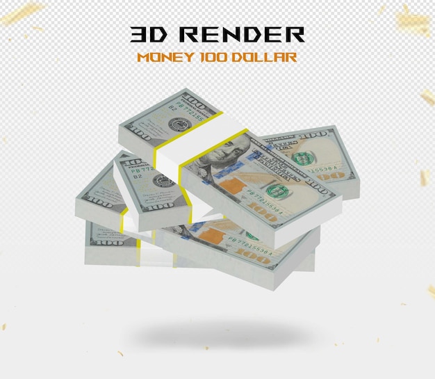 Money 100 dollar 3d rendering