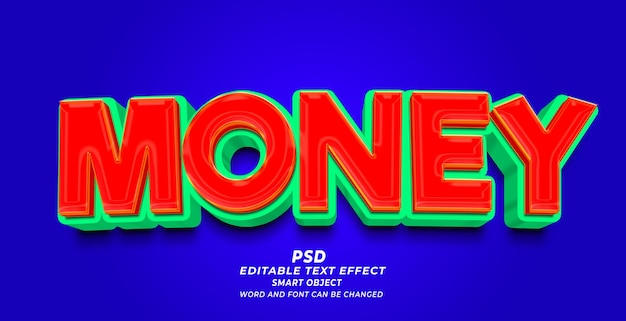 Money 3d editable photoshop text effect style