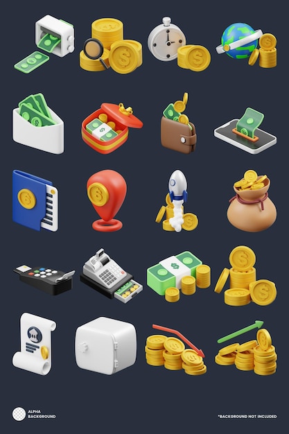 PSD money 3d icon premium psd