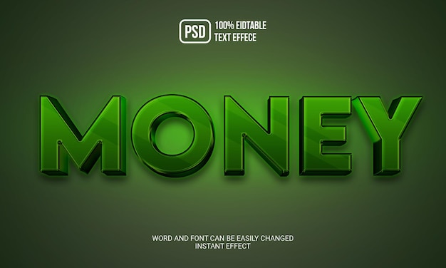 Money 3d style text effect