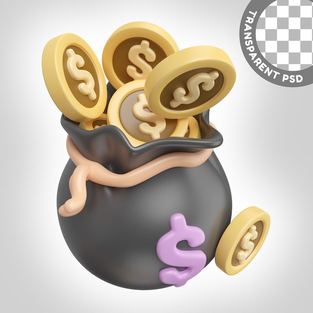 Money Bag 3D Illustration Icon