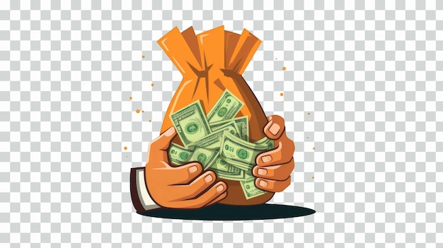 Money bag isolated on transparent background vector illustration