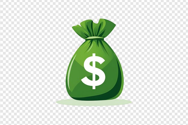 PSD money bag with dollar symbol isolated on a transparent background