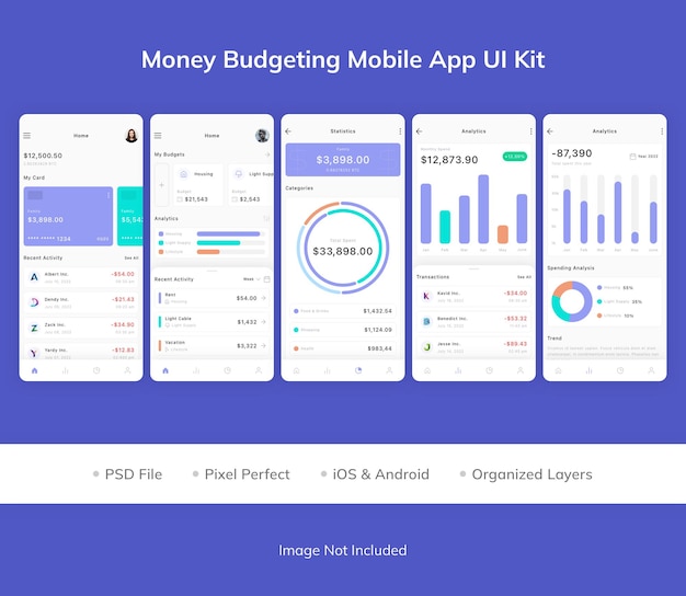 Money Budgeting Mobile App UI Kit