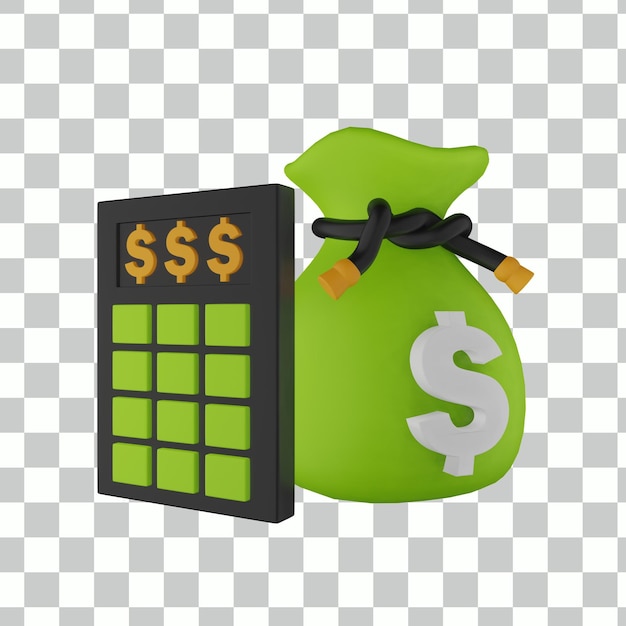 Money Calculation 3D Illustration