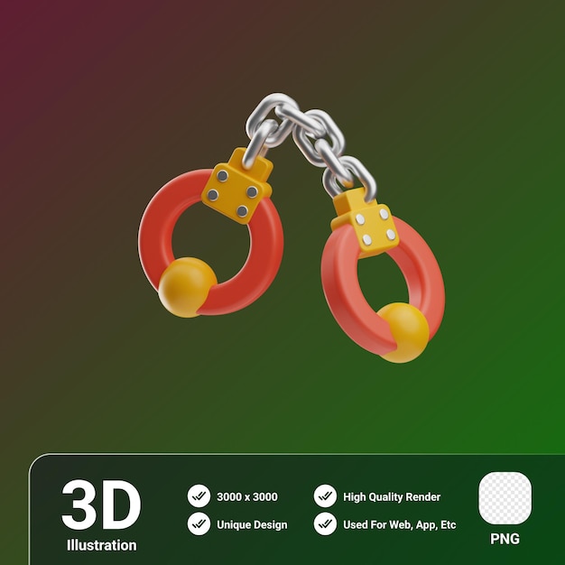 Money Corruption handcuff 3d Illustration