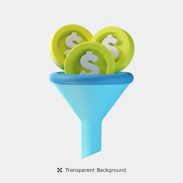 Money Filter 3d Icon Illustration