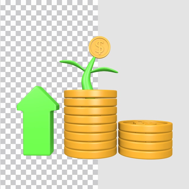 money growth up business 3d icon