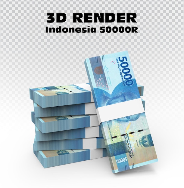 Money Indonesia 50000R 3D Rendering