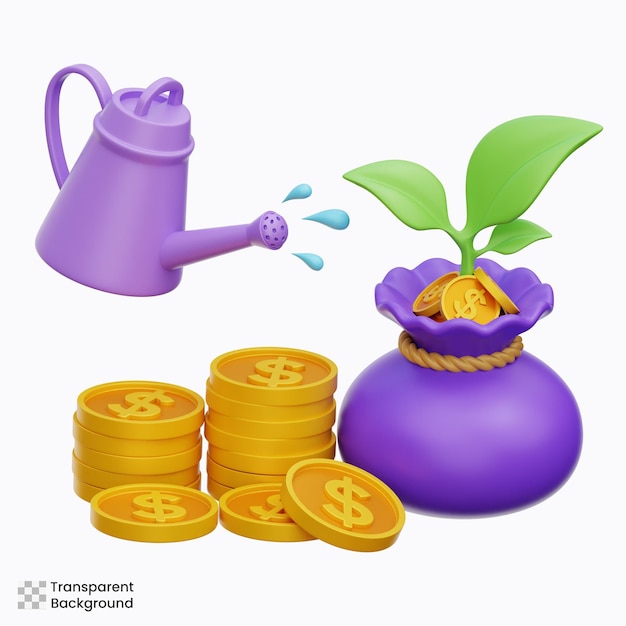 Money Investment 3d Icon Illustration