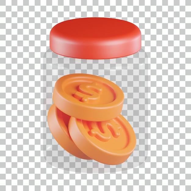 Money in Jar 3D Icon