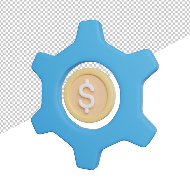 Money Management side view 3d rendering icon illustration on trasnparent background