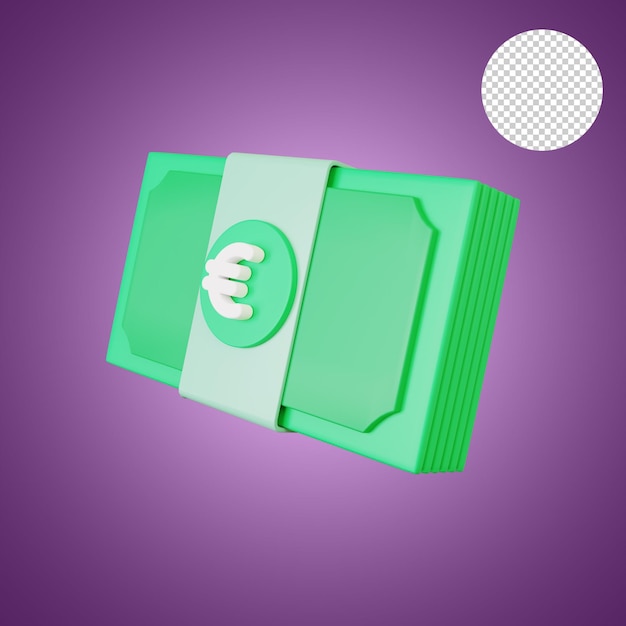 PSD money pack of euro 3d rendering