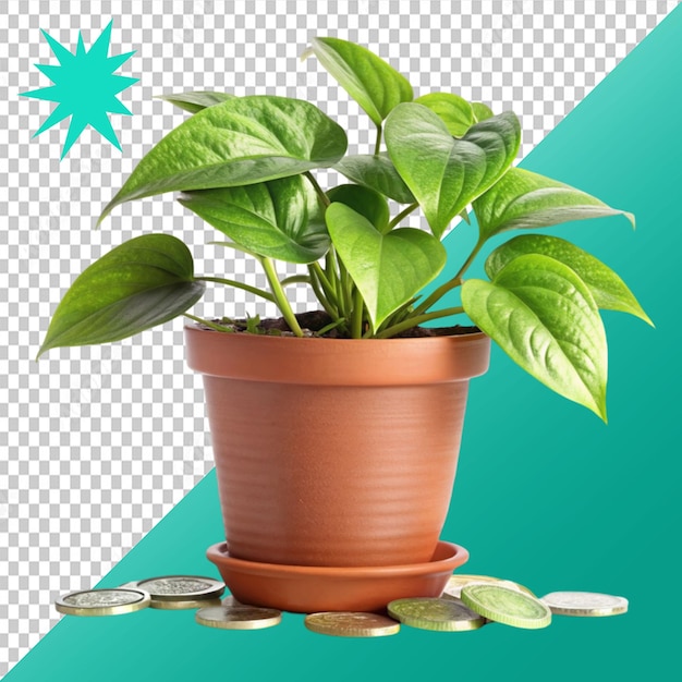 money plant on transparent background