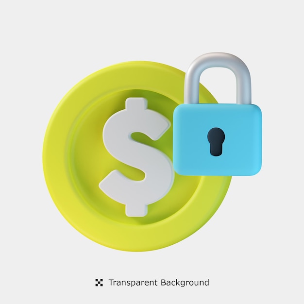 Money Secure 3d Icon Illustration