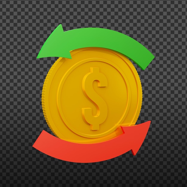 Money transfer 3D icon