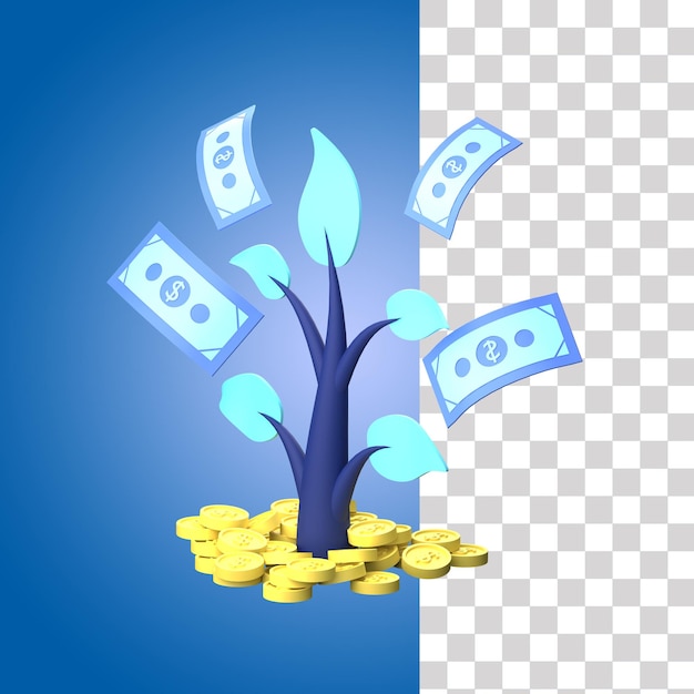 Money tree 3d illustration