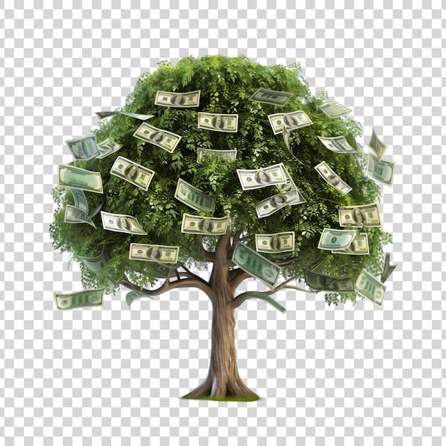 PSD a money tree on a transparent background