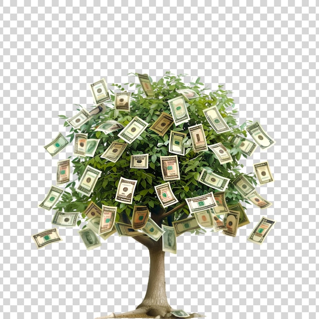 A money tree on a transparent background