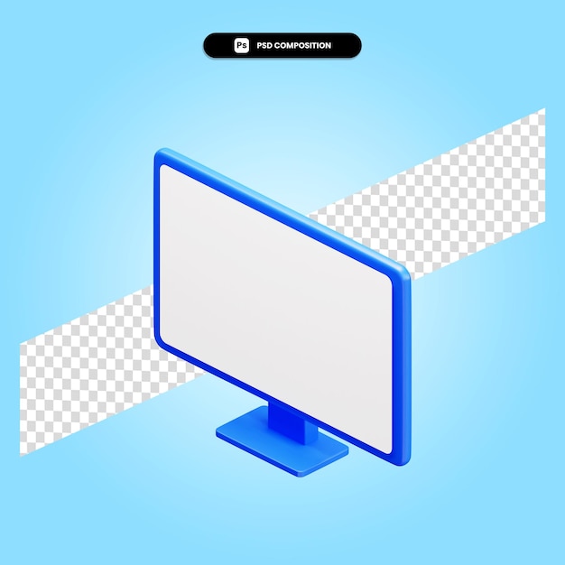 Monitor 3d render illustration isolated