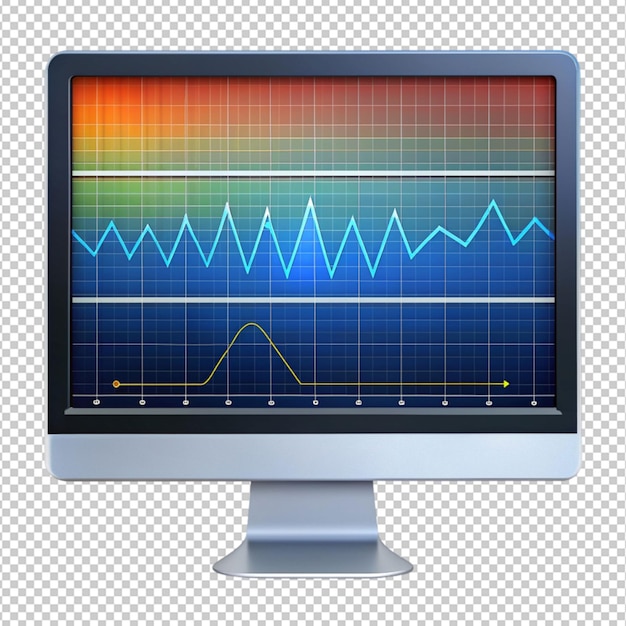 a monitor shows graph