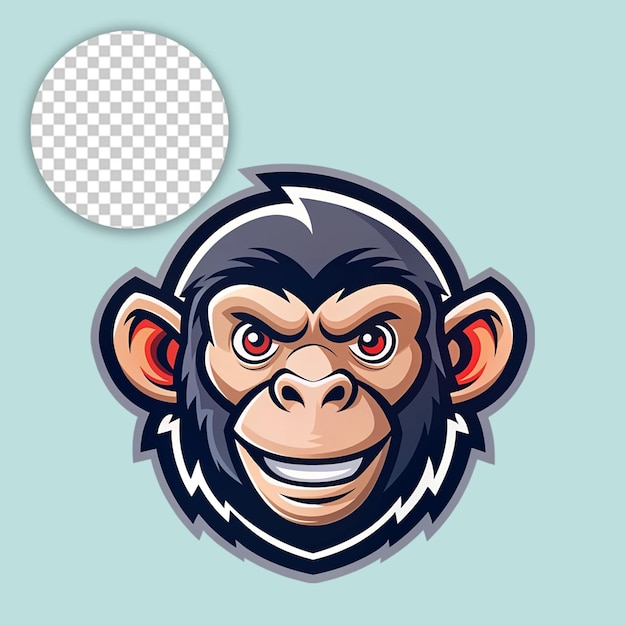 PSD monkey logo on transparent background